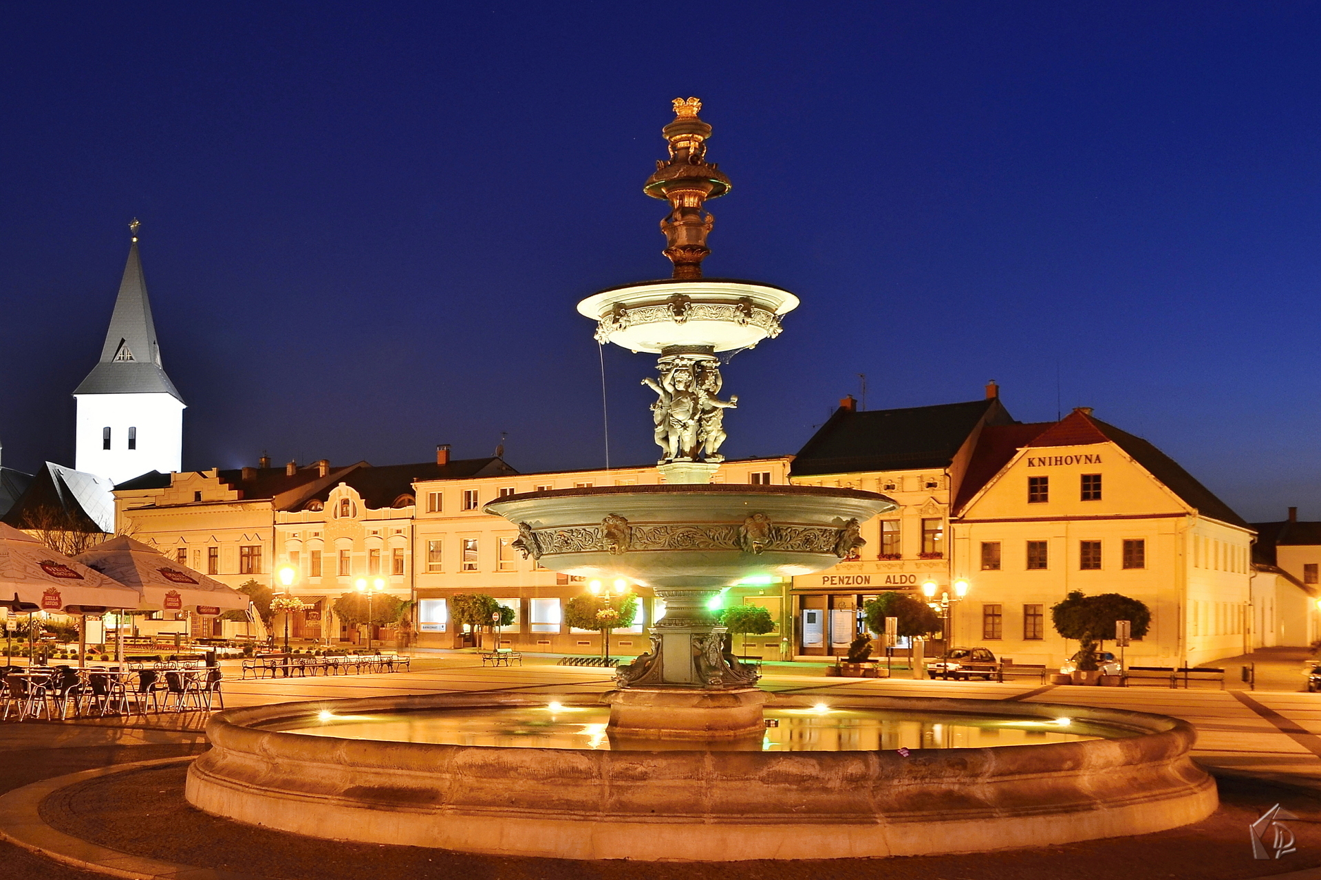 Karvina square at night